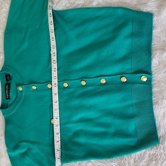 Canyon Lake Teal Button-Up Women's Sweater - Picture 3 of 6